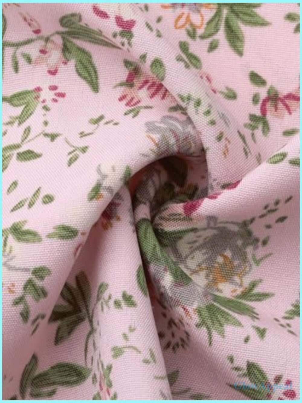 Ditsy Floral Print Peasant Elastic Waist A-Line Midi Skirt - Picture 5 of 5